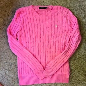 Ralph Lauren Pink Cable knit sweater Size M